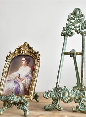 优选法式复古欧式赏盘架q/铸铁西洋仿古董盘架画架相框架支撑架展