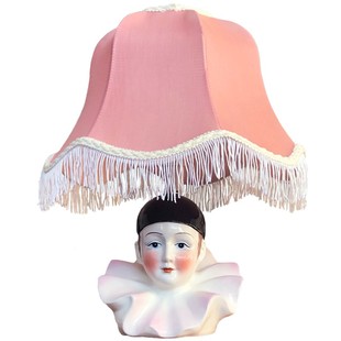 精选复古皮耶罗小丑台灯欧式美式陶瓷奢华L卧室书房客厅雕塑护眼