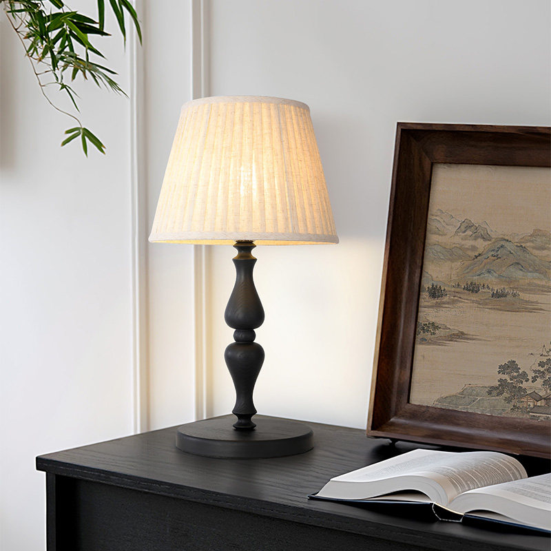 优选法式南洋复古卧室床头台灯中古风实木客厅P书房装饰台灯轻奢