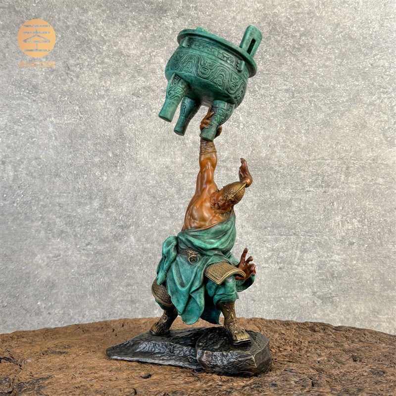 优选天工c铜雕西楚霸王举鼎意新中式室内全铜送礼纯手工装饰摆件
