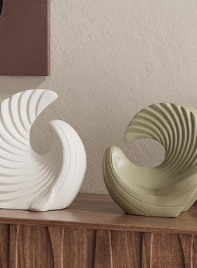 优选高级感设计师艺术q摆件姹寂风客厅玄关电视柜摆设美式复古软