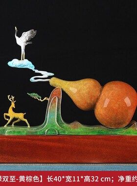 新款中式创意葫芦铜质摆件玄关电视柜桌面酒柜装R饰品客厅新居乔