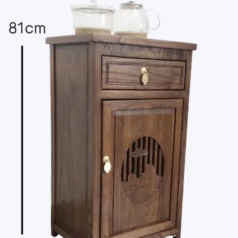 优选茶水柜中e式茶柜小型办公室烧水壶一体茶水台家用实木茶几吧