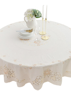 精选圆桌布防水防油防烫免洗PVCB圆形餐台布欧式加厚塑料桌布180