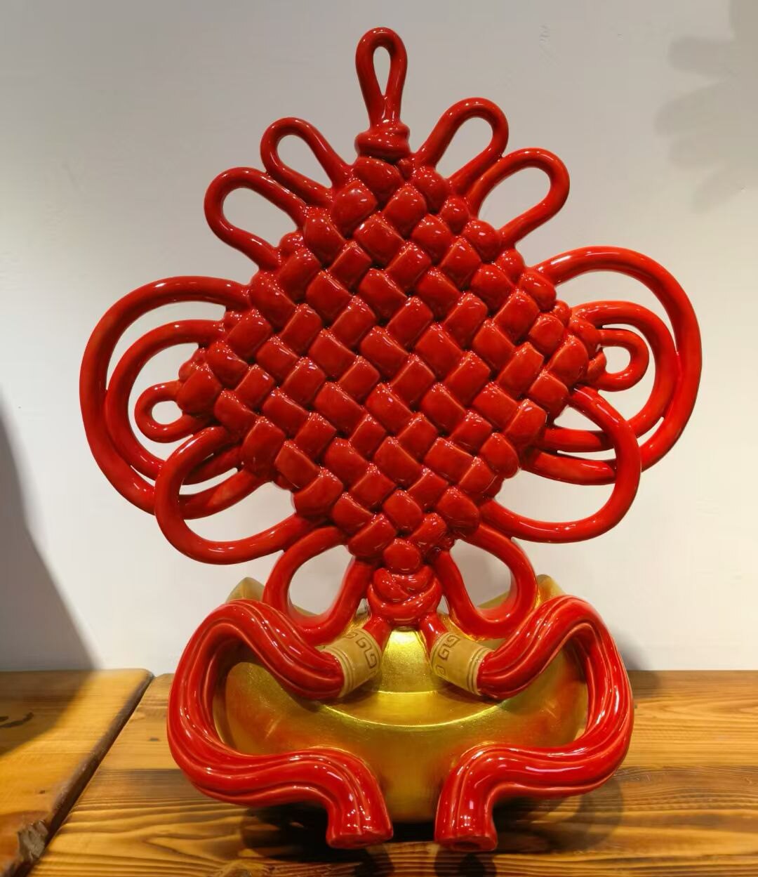 陶瓷中国结元宝婚庆手工摆件