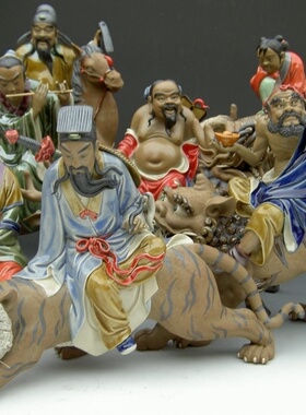 陶瓷八仙过海手工摆件佛像中式