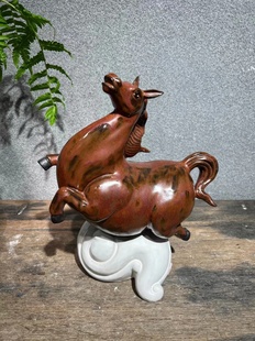 石湾公仔仿真陶瓷骏马手工摆件客厅公司门店招财风水动物生肖马驹