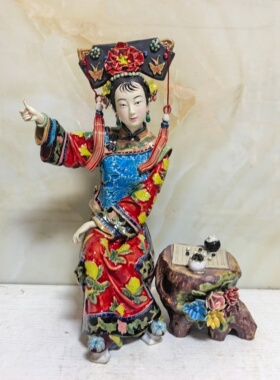 陶瓷仕女琴棋书画中式风家具摆件