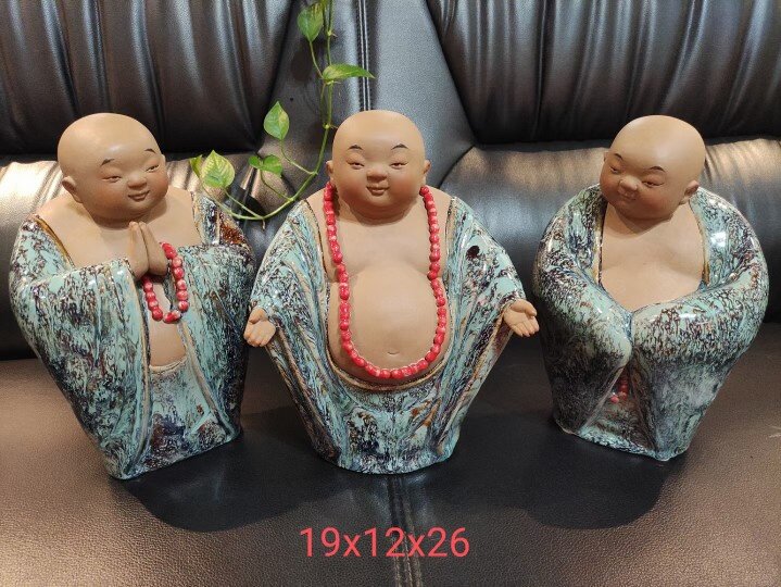 陶瓷弥勒佛小和尚佛像手工摆件