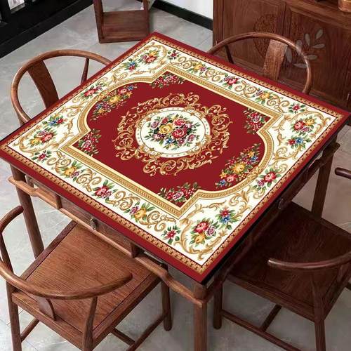 麻将机桌面打扑克牌专用桌布垫子棋牌室牌九台布正方形加厚消音毯