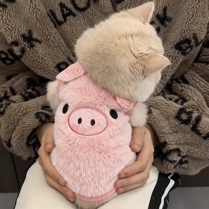 猫咪衣服猪耳朵秋冬季加厚保暖可爱背心金渐层布偶幼猫狗狗宠物衣