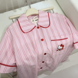 小众轻奢 春夏季睡衣套装女短袖短裤卡通Kitty猫少女可外穿家居服