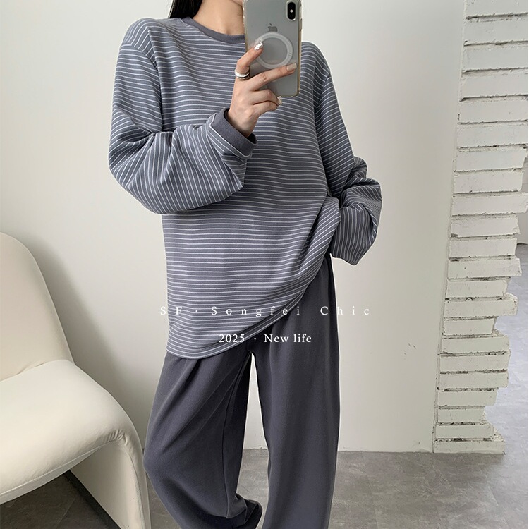 秋冬磨毛家居服肯豆风女