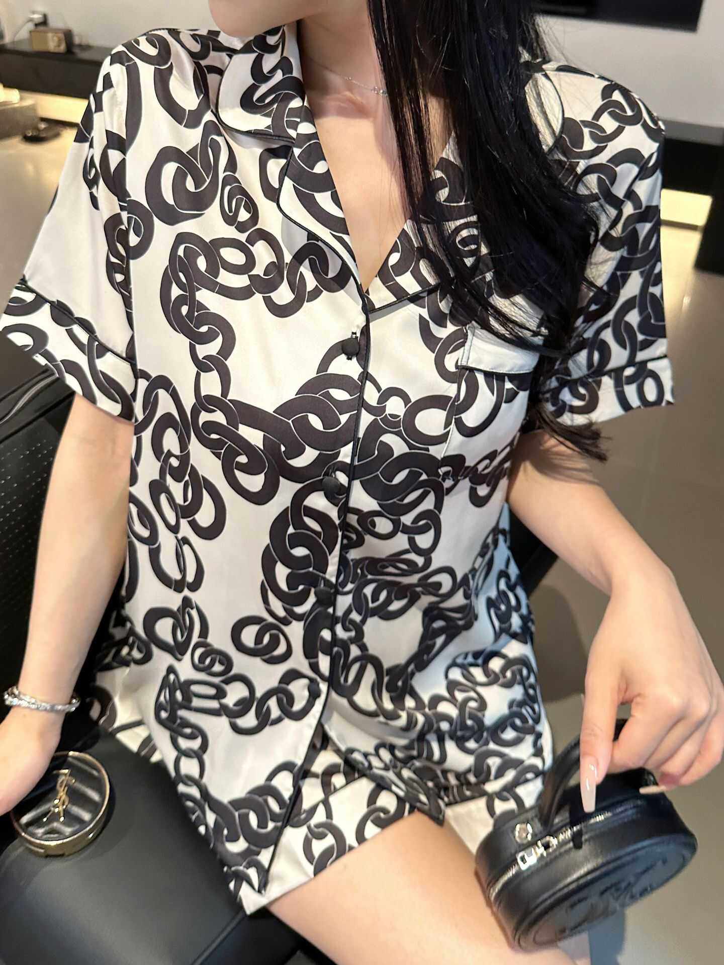 小众轻奢 夏短袖睡衣女扭结印花冰丝高级感可外穿休闲家居服套装,女士内衣/男士内衣/家居服,睡衣/家居服套装,淘宝优惠券,粉丝福利购,淘宝优惠卷