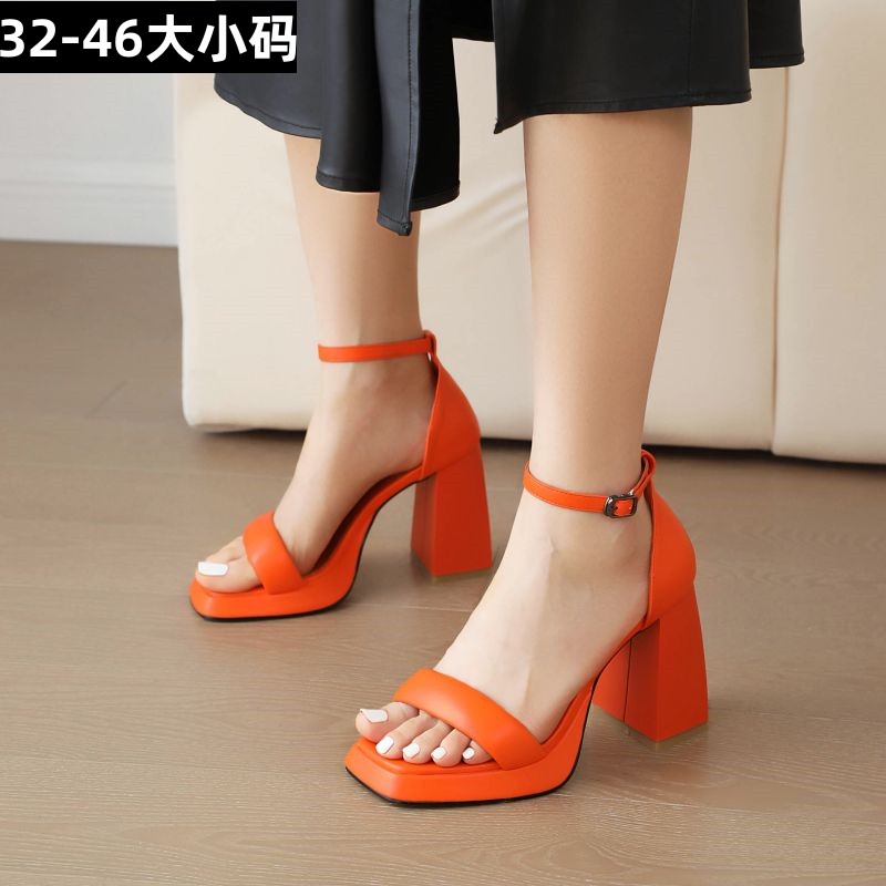 欧美3233小码糖果色百搭仙女凉鞋