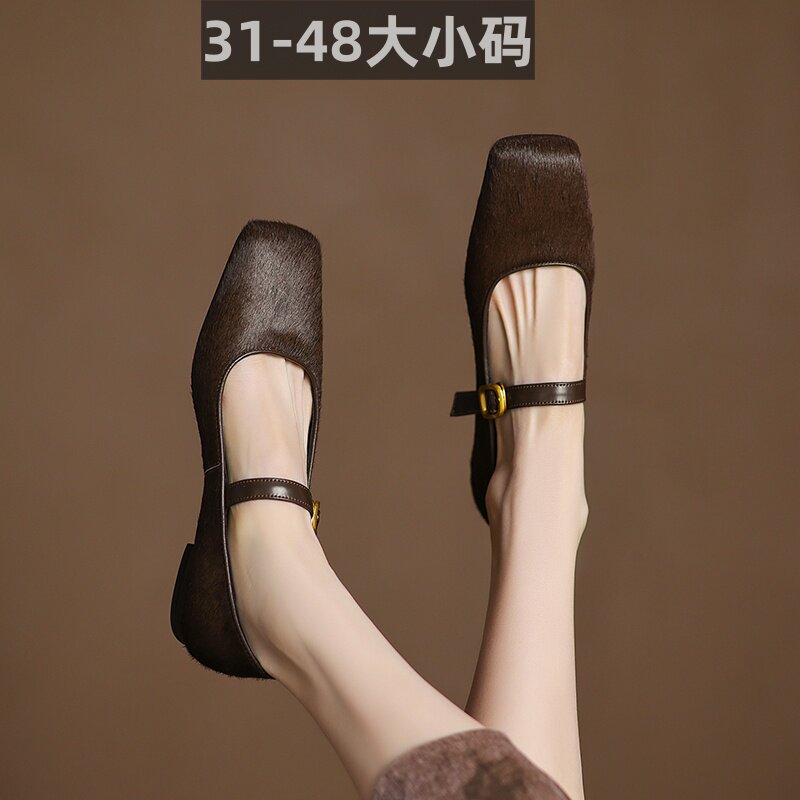 显瘦时尚百搭皮带扣真皮女时装鞋