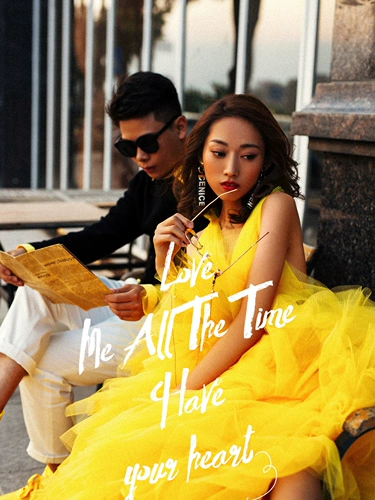 Новая цветная пряжа фото студия тема свадьба мори Мори Пара галстук улица фото фото желтое платье