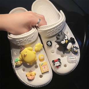 潮流款洞洞鞋鞋花鞋扣装饰儿童配饰潮卡通布丁狗立体鞋扣装饰配件