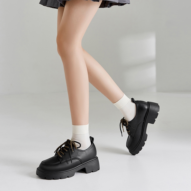 【牛剖层革】牛津鞋英伦风小皮鞋女单鞋时装通勤鞋春秋乐福鞋女鞋