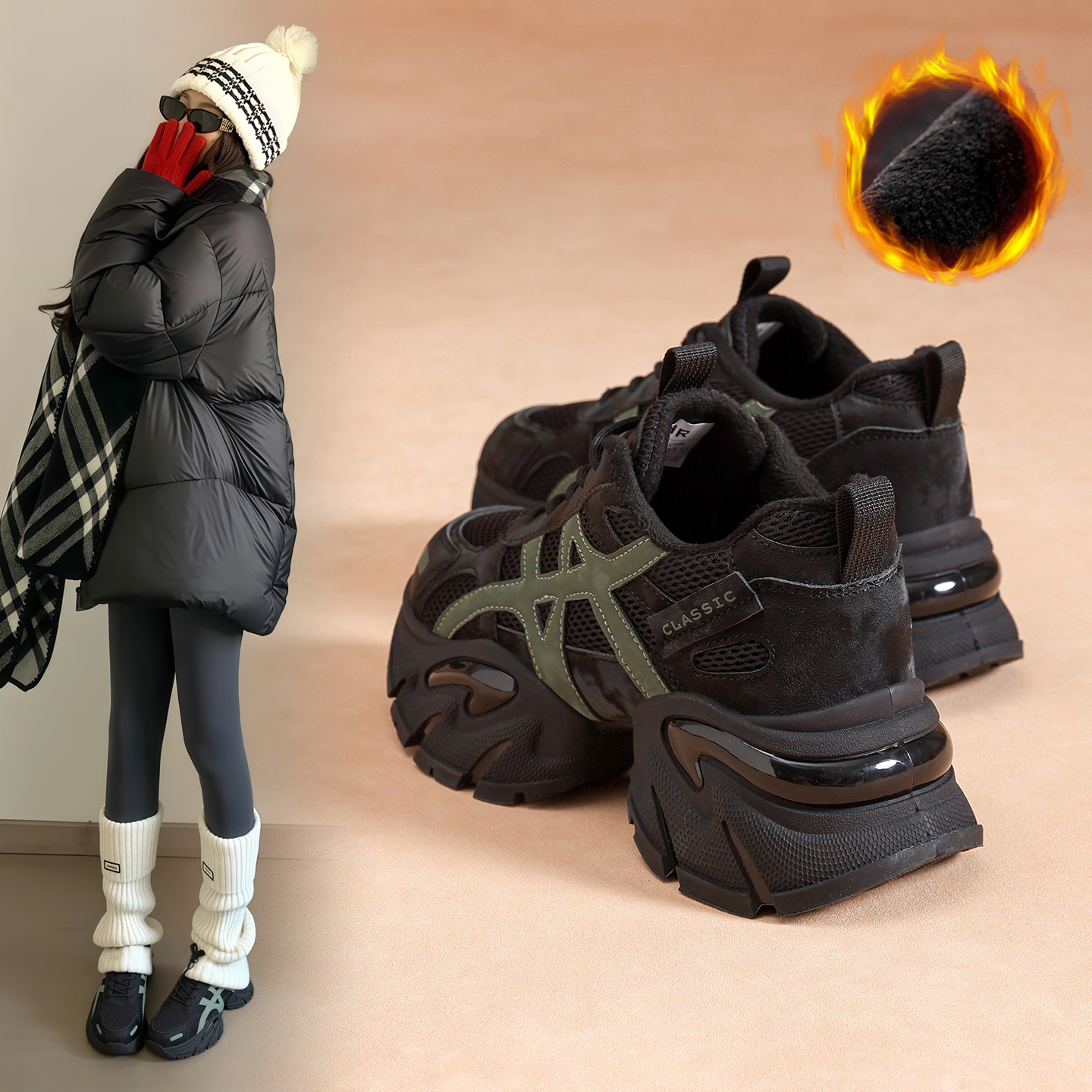 ZHR/则则专柜同款新品女士厚底鞋跑步鞋老爹鞋女运动鞋休闲鞋女鞋