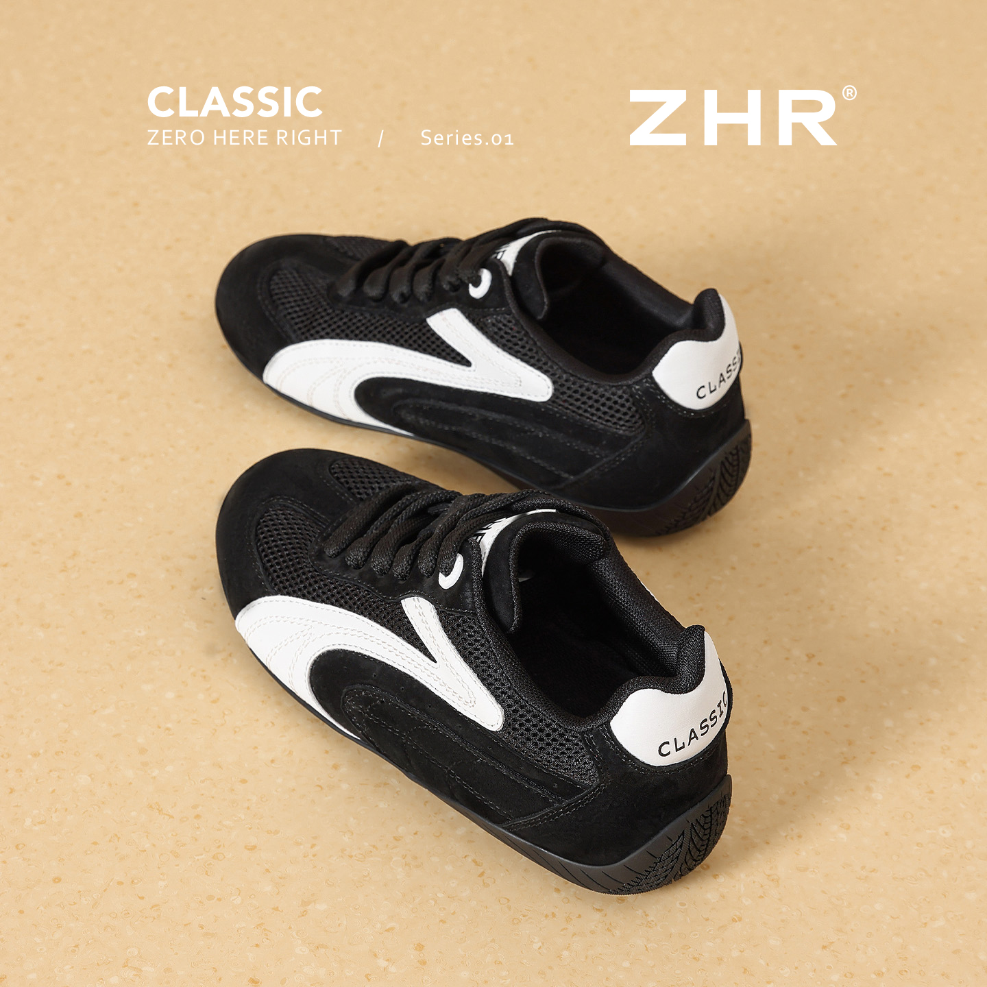 ZHR真皮赛车鞋女2025秋季新款厚底小个子德训鞋内增高休闲阿甘鞋