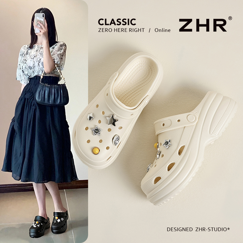 ZHR爆款厚底通勤洞洞鞋