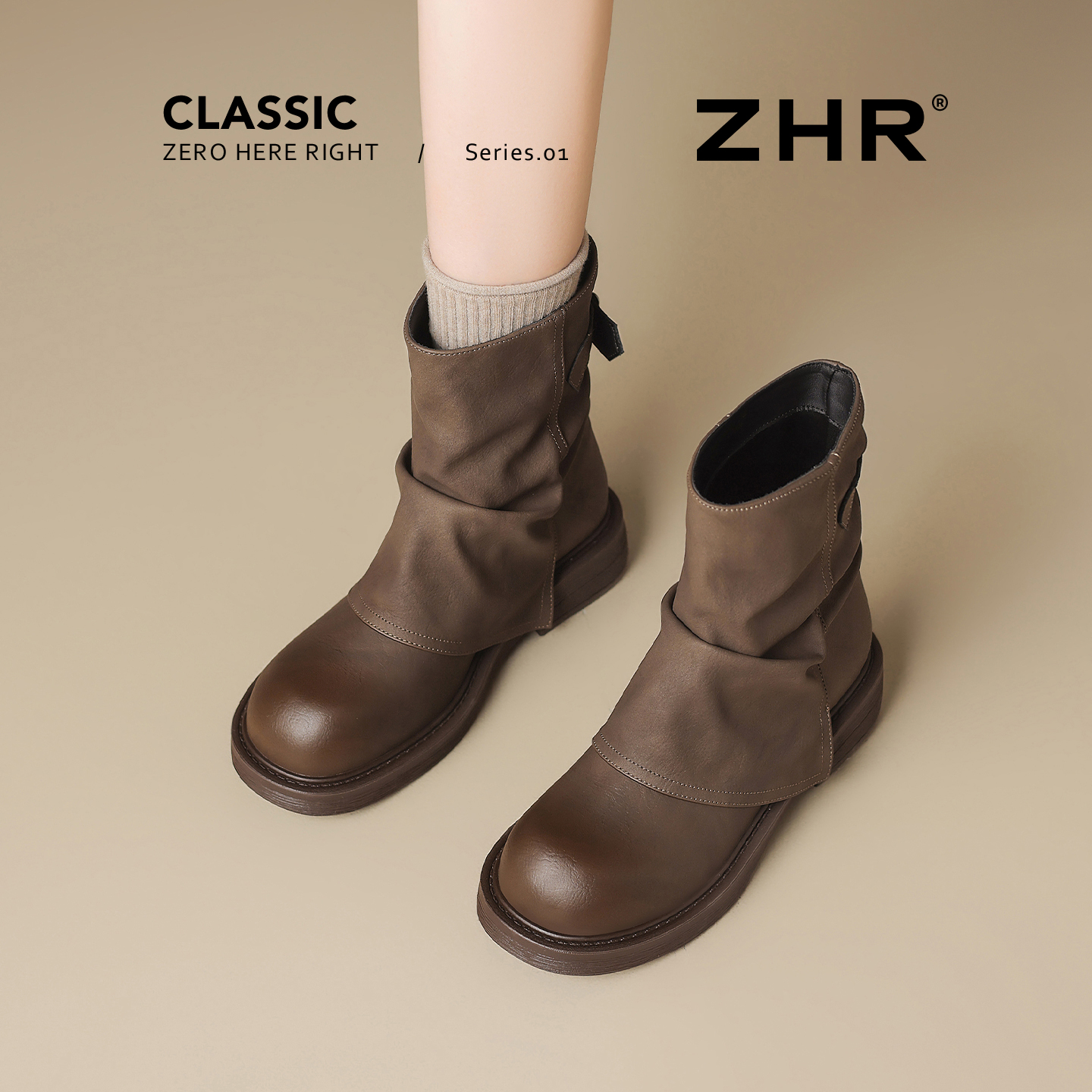 ZHR美拉德靴子女堆堆短靴