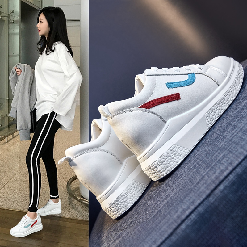 小白鞋真皮内增高松糕鞋秋季新款