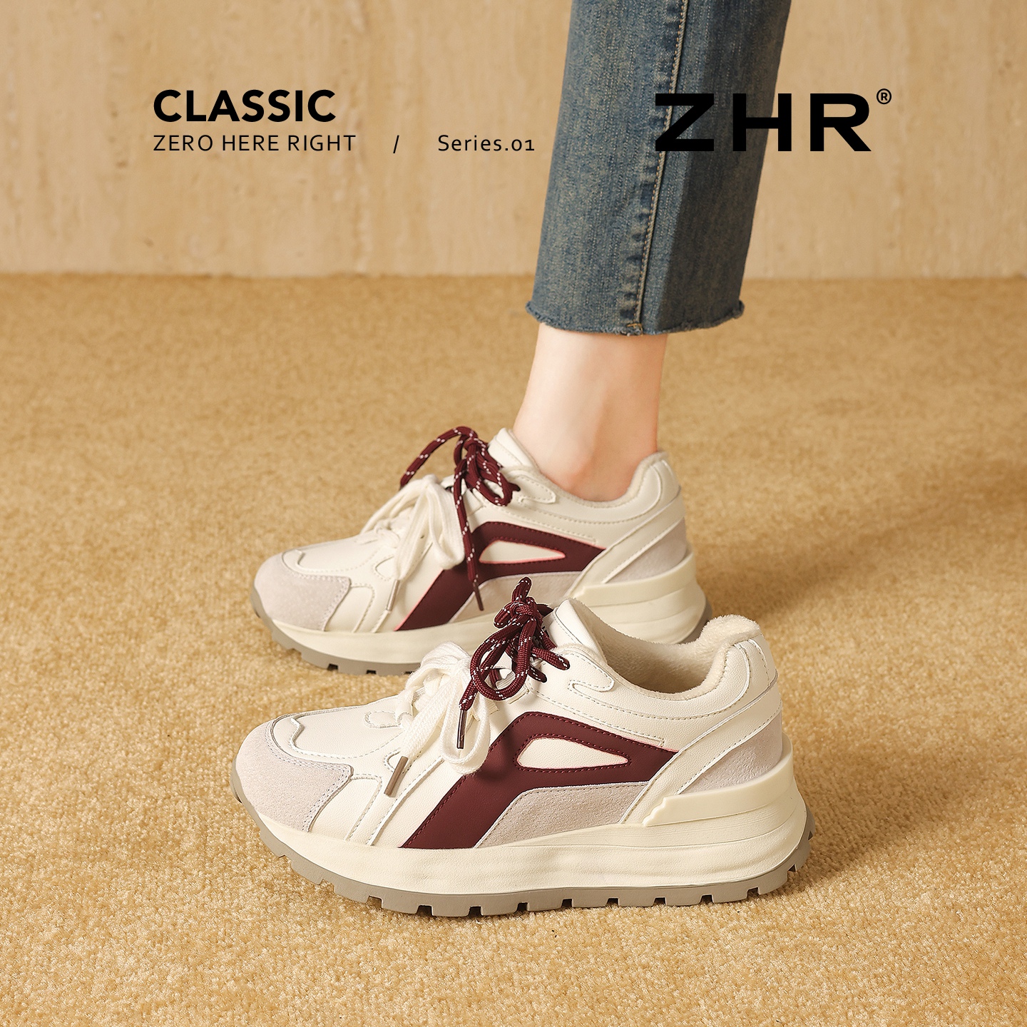 ZHR加绒小蛮腰阿甘鞋轻便不累脚