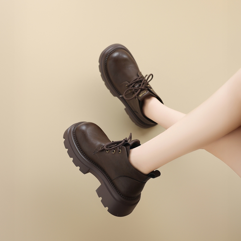 【秒增6cm】25年冬季新款时装靴增高及踝靴加绒马丁靴子女靴