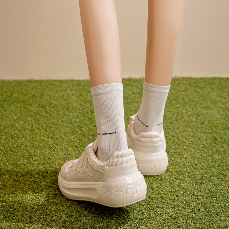 【萝卜鞋】女鞋运动休闲鞋女撞色厚底增高板鞋女户外休闲鞋女鞋子