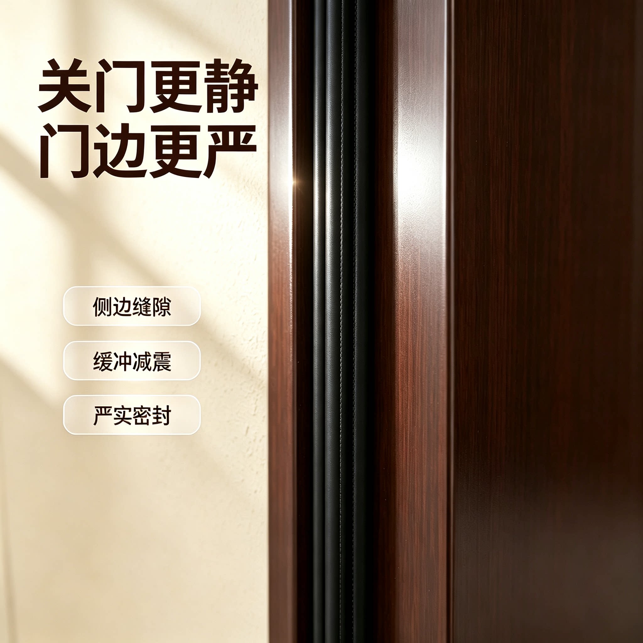 防盗门密封条入户门门缝加厚防虫缓冲条门框卡条缝隙防撞隔音胶条图片