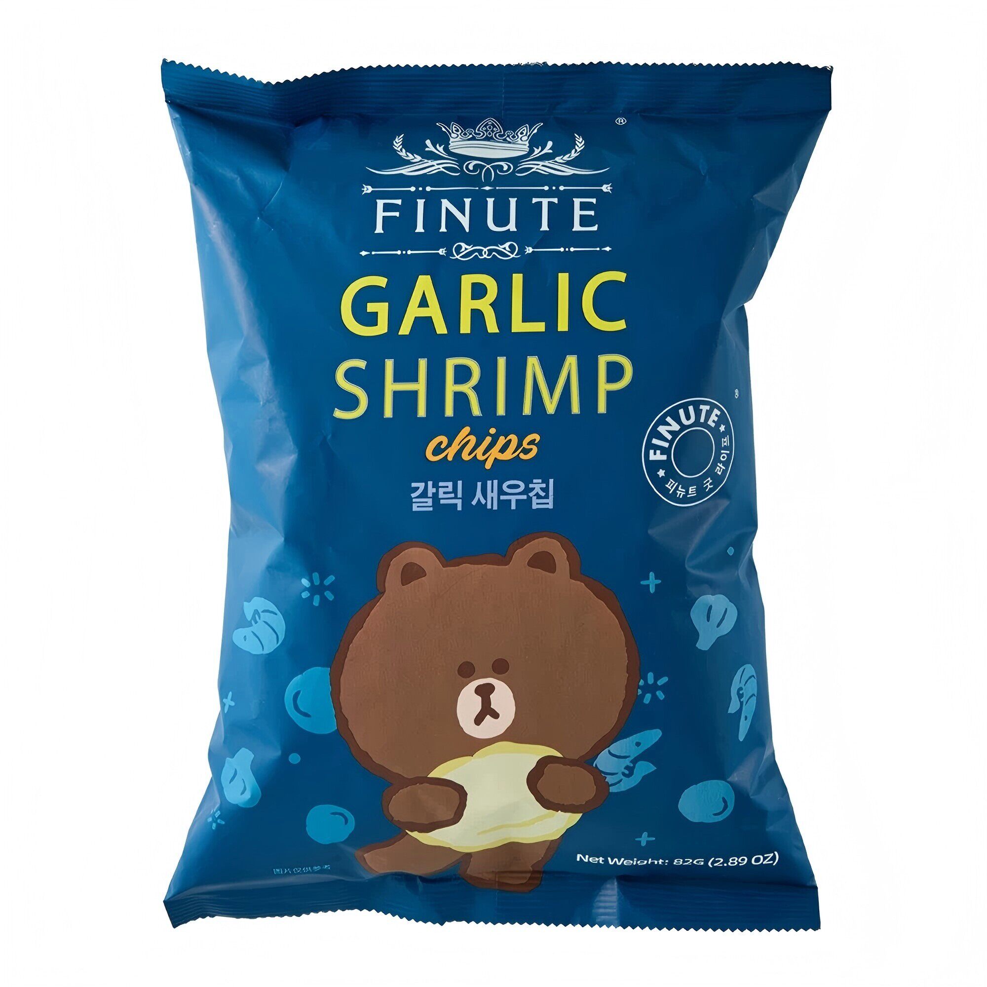 盒马代购 FINUTE蒜味虾片82g 韩国进口 趣莱福虾片休闲小零食解馋