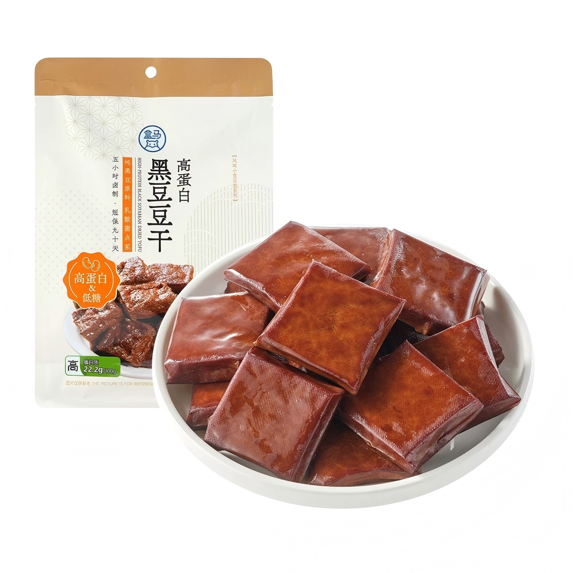 盒马高蛋白黑豆豆干205g卤香味办公室零食休闲食品豆腐干开袋即食