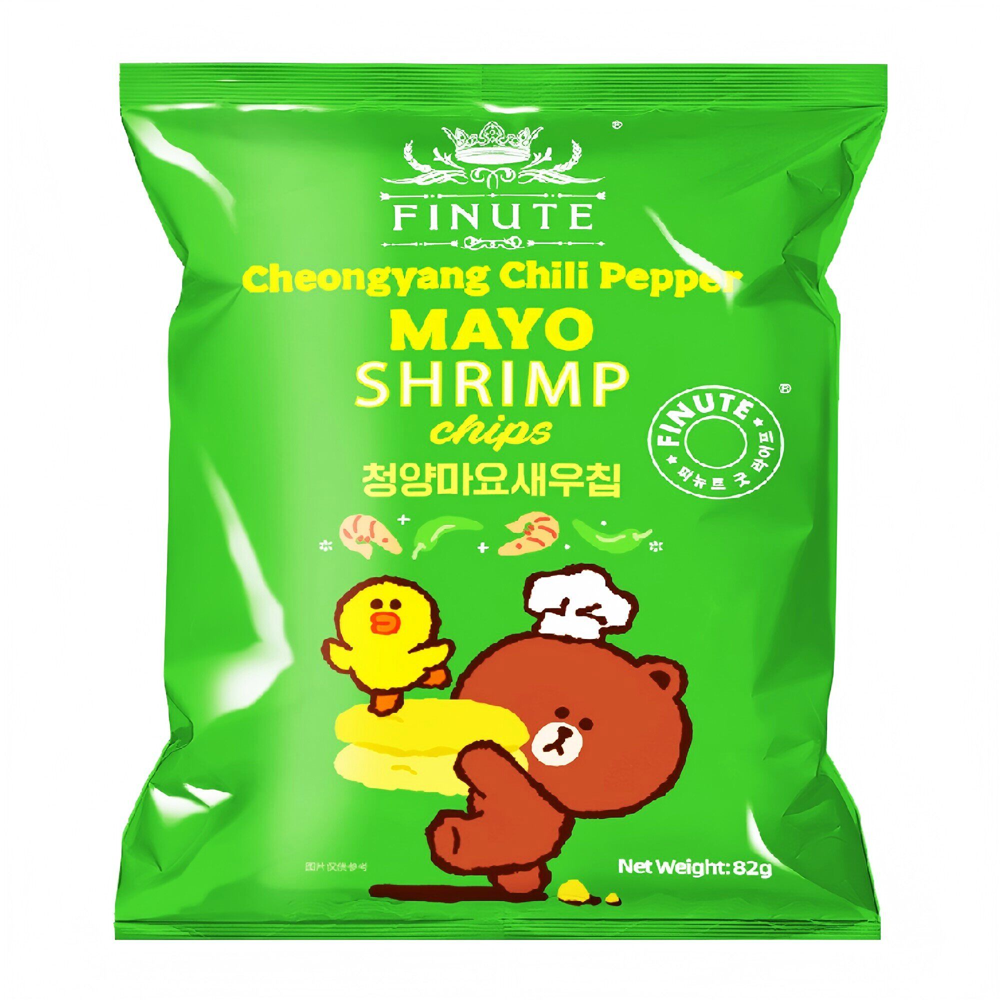 盒马代购  FINUTE青阳辣椒味虾片82g韩国进口蛋黄酱网红休闲零食
