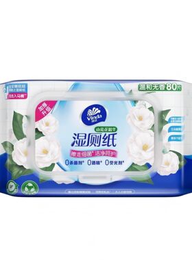 盒马代购 Vinda/维达 山茶花精华湿厕纸 80片  厚实柔软 擦走细菌
