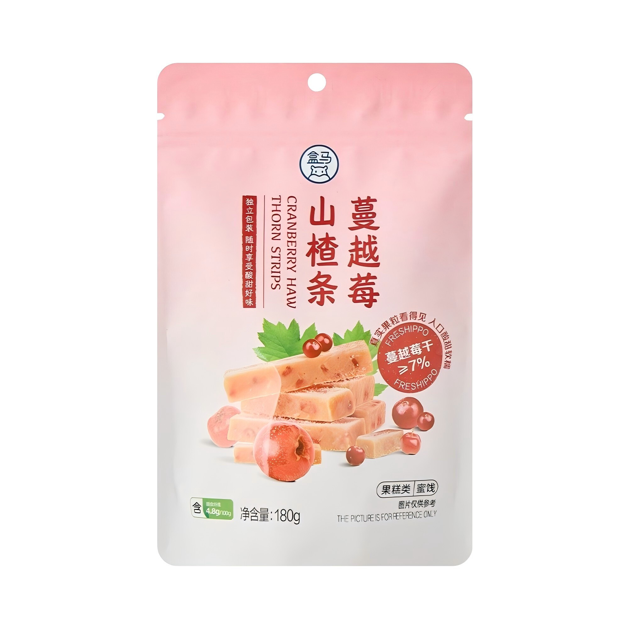 盒马蔓越莓山楂条180g独立小包原果鲜制优雅小条酸甜可口零食