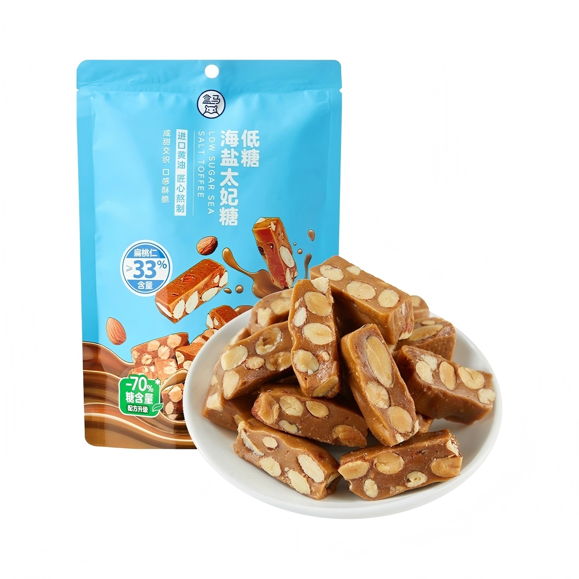 盒马低糖海盐太妃糖118g扁桃仁太妃糖糖果休闲零食下午茶点心