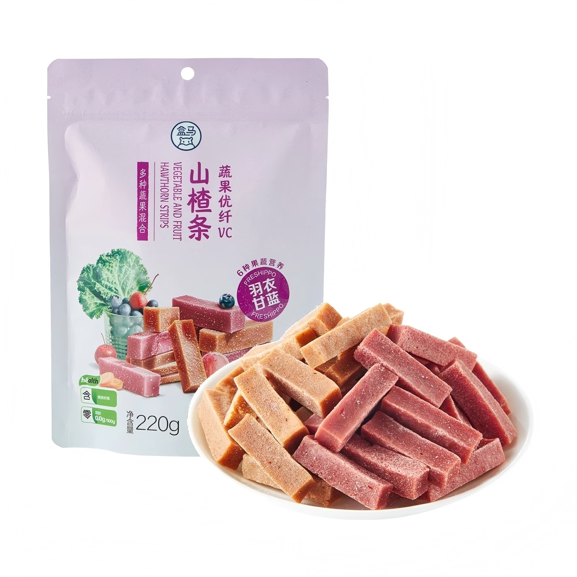 盒马蔬果优纤VC山楂条220g软糯香甜高膳食纤维开胃网红小吃