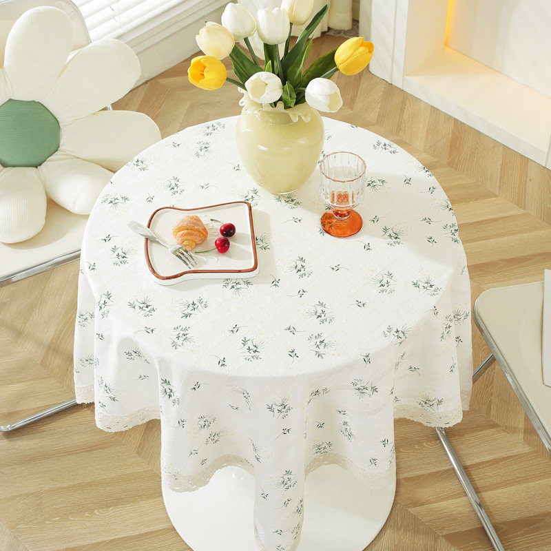 小圆桌桌布轻奢高级感纯棉餐桌布艺高端小清新ins风茶几客厅台布,居家布艺,桌布,淘宝优惠券,粉丝福利购,淘宝优惠卷
