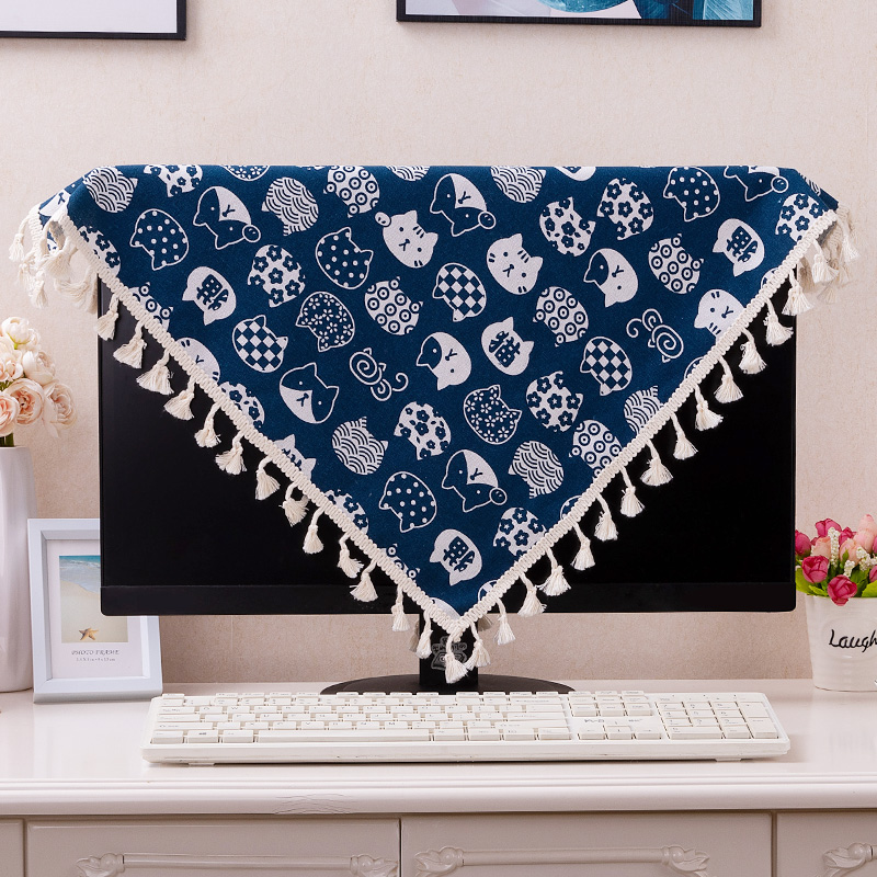 电脑显示器罩盖布监控屏幕盖布防尘巾24寸27寸32寸一体液晶屏幕罩