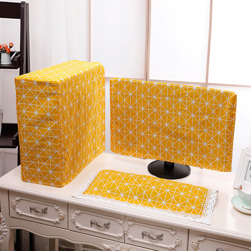 全包电脑防尘罩全包液晶显示器盖布防尘田园台式电V脑罩主机罩定