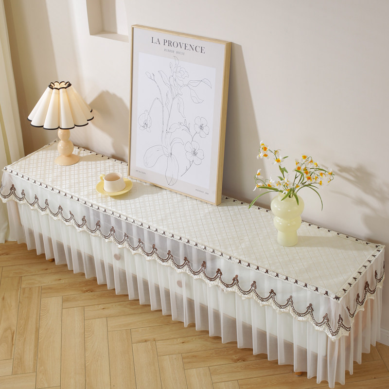 防滑电视柜桌布盖布绣花布艺长方形客厅茶几长条美甲桌布罩防尘巾