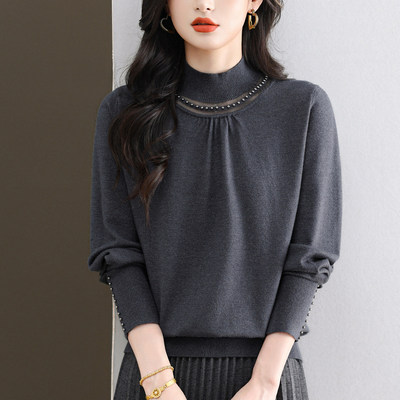 洋气半高领毛衣秋冬漂亮