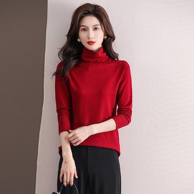 本命年内搭堆堆领薄款内搭羊毛衫