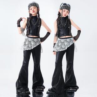 Girls Jazz Outfit女童爵士舞服装潮酷时髦少儿街舞演出服甜酷套