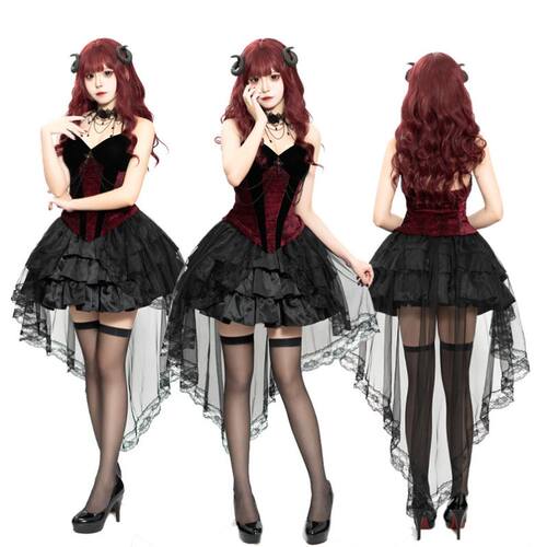 Halloween vampire cosplay strapless top万圣节欧美新款吸血鬼