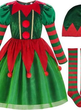 Children's Green Elf Clothing Santa Claus Set儿童绿色精灵服