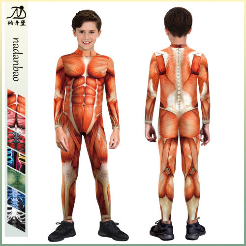 Halloween Creative Skeleton Children's jumpsuit演出连体服装