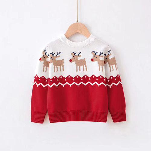 Children's Christmas sweater girls' knitted sweater圣诞毛衣